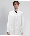 White Cotton Lab Coat With Long Sleeves For Doctors, Medical Pros, And Students, Classic Comfy Medical Coat Versatile For Lab, Clinic And Class
