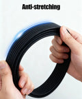 Hands demonstrating the flexibility of a Heavy Duty Serpentine Drive Belt For Dodge Ram 2500 And 3500 Trucks 1994-2002 With 5.9L V8 Engine Replaces K080810HD And 8PK2058HD Tough Ride Gear.