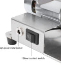 Close-up of the Rock Solid Badass Mini Electric Belt Sander With 9000 RPM showing high-power metal socket and silver contact switch.