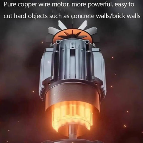 Close-up of the powerful pure copper wire motor of the Heavy Duty Electric Brushless Circular Saw Bad Boy Workhorse.
