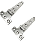 Pair of stainless steel Beefy T Hinges For Doors And Gates Smooth Operation And Heavy Duty Steel Hardware with six mounting holes