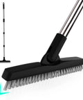 Grout Cleaning Brush With Adjustable Long Handle Swivel Head V Shaped Stiff Bristles Tile Scrubber for hard-to-reach areas