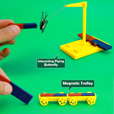 Electromagnetism Magnet Experiment Kit For Curious Minds with magnetic butterfly and trolley demonstration
