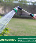 Heavy Duty Metal Garden Hose Wand With 16 Inch Aluminum Core 9 Spray Patterns 180 Degree Rotating Nozzle watering shrubs