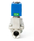 Front view of 24V DC solenoid valve in stainless steel, 100 bar; Beefed-Up High Pressure 24V DC Solenoid Valve In Stainless Steel For Industrial Use