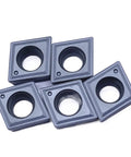 Check Out This 10 Pack Of Super Durable Indexable Carbide Lathe Tools For CNC External Turning, showing five CCMT09T304 inserts.