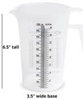 32oz One Quart Measure Pitcher With Conversion Chart, Extra Strong Food Grade Polypropylene, BPA Free, clear measuring jug front view