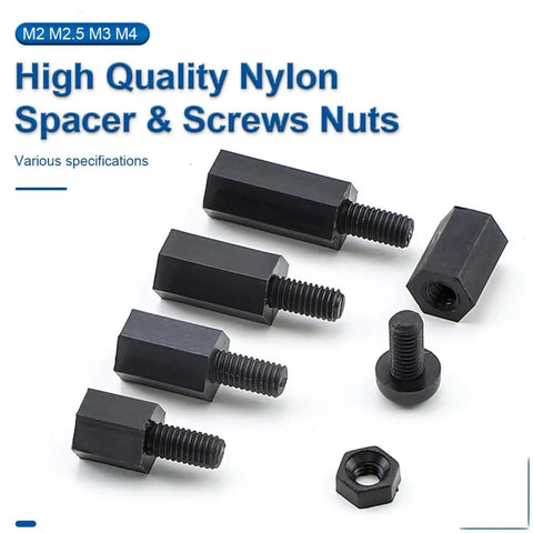 Non Conductive Nylon Hex Spacer Kit Two Pack With Male And Female Standoffs And Plastic Screws Nuts M2.5 M3 M4 for PCB mounting