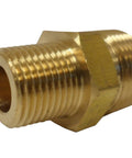 Brass M22 to 3/8-inch male pipe thread adapter with hex body for high-pressure use