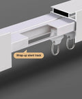 Close-up of Premium Aluminum Ceiling Mount Curtain Rail With Double Groove Blackout Track showing wrap-up silent track feature
