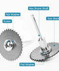 Heavy Duty 9 Piece Drill Cutting Wheel And Saw Bit Set For Rotary Tool With One Quarter Inch Hex Shank, close-up view