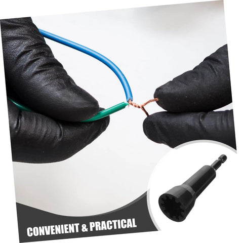 Beast Mode Automatic Wire Stripper For Electric Cable Gauge Quick Connector Socket Rotator Drill Attachment Tool Rapid Crimping Hassle Free Wiring Solution in use on wires.