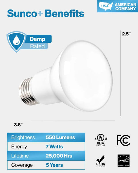 Top Shelf 10 Pack Br20 Led Flood Light E26 Socket, 7W Replaces 50W Bulb, 4000K Cool White, Weatherproof Mini Reflector Solid Gear For Garage Deck And Home Reno Projects