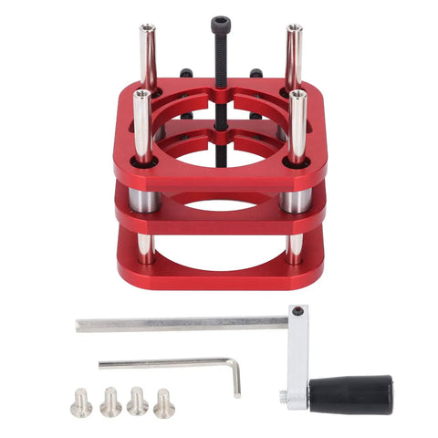 Rock Solid Router Base With Aluminum Alloy Frame And Stainless Steel 4 Jaw Clamping System Lifting Router Table Base With 51mm Stroke For Woodworking Trimming And Carving Machines Precision Easy Setup, red