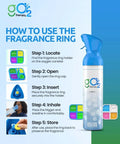 Instructions on using fragrance ring with Portable Oxygen Canister Set Two Pack 12L with Four Fragrance Options