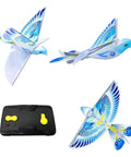 Rad Flying RC Bird Toy For Kids With Realistic Flapping Wings And USB Recharge 2.4GHz Remote Control shown with remote