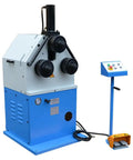 Hardcore Hydraulic Roll Bender Built Like A Tank For Precision Metal Fabrication And Heavy Pipe Rolling With 3HP Motor 220V Three Phase Power For Daily Shop Grind, featuring three rollers and control panel.