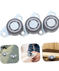 Heavy Duty 4 Pack Adjustable Sliding Door Roller Wheels Built Tough For Heavy Wooden Doors And Barn Hardware No Fuss Whisper Quiet Bearings Easy Closet Swap - close-up of steel rollers with gray wheels.