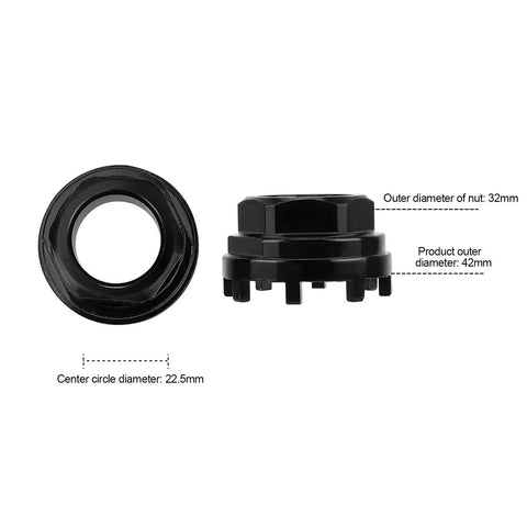 Lockring Tool for ISIS SRAM Truvativ 8 Notch Bottom Bracket Cups With 8 Tooth Splines, Carbon Steel, showing dimensions.