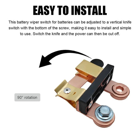 Bulletproof Horizontal Knife Blade Battery Disconnect Switch For Cars Trucks And Campers Keep Your Setup Safe With This Heavy Duty Master Power Cutoff Kill Switch Featuring Simple Round Mounts, 90° rotation feature.
