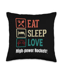 High Power Rocketry Throw Pillow For Space Enthusiasts Double Sided Print Polyester Decor Cushion With Hand Cut Sewn Craft Multicolor Design