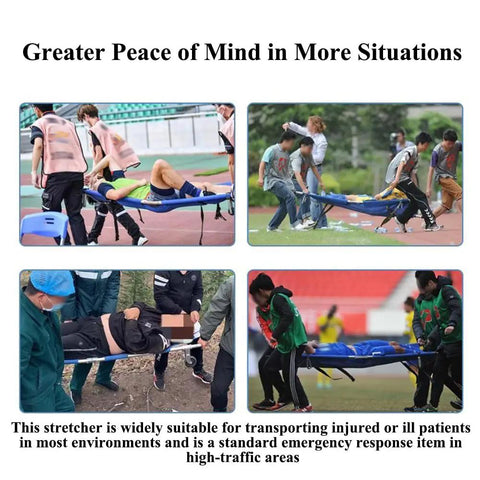 Emergency responders using Two-Fold Emergency Medical Stretcher in various rescue scenarios