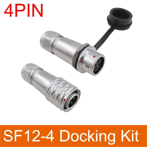 IP67 Waterproof Rectangular Connector Kit 2 3 4 5 6 7 9 Pin Metal Plugs, Male And Female, 24V Equipment Power, Heavy Duty Electrical Connector One Piece, 4-pin SF12 metal plugs