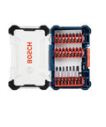 24 Piece Impact Tough Screwdriving Set With Tilt In Case And Custom Storage Long Lasting Bits For High Torque 10x Life Advantage Over Standard Bits Easy Access Built For Tough Jobs, open case view