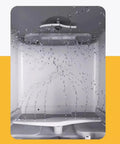 Inside view of Plug And Play Countertop Dishwasher Totally Hassle Free Setup Triple Bowl Basket showing water spray mechanism.