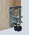 Close-up of 4 Pack Adjustable Furniture Leveling Feet With Carbon Steel Core And Nylon Caps Non Slip Pads for cabinets