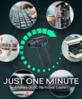 Cordless Electric Air Duster with 3 Gear Mini Portable Jet Dry Blower for versatile cleaning, shown near various electronics and appliances.