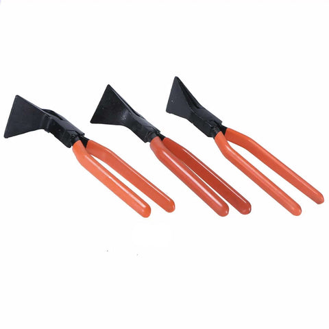 Set of Pro Grade Three Piece Hand Seamers For Sheet Metal with Straight Jaw, 45 and 90 Degree Bending, Durable Carbon Steel with Chromium Finish