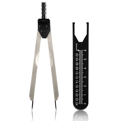 ECG Calipers With Ruler Black Measuring Tool For Nurses And Docs, EKG Caliper Divider For Electrocardiographs, Stainless Steel