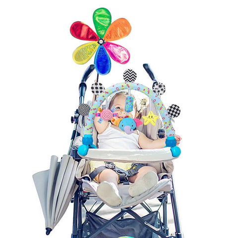 Travel Arch Bassinet Toy Clip On Stroller Toy For Infants And Toddlers Crib Accessory And Pram Activity Bar with plush toys