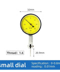 Pro Grade Magnetic Dial Indicator Holder And Bore Gauge Stand For Precise Micrometer Readings, Hour Type Comparator Indicator, White 0 To 10mm, Durable Metal Construction, Easy To Use And Portable, Ideal For Machining, Automotive, Manufacturing, And small dial indicator, 32mm, 0.01mm