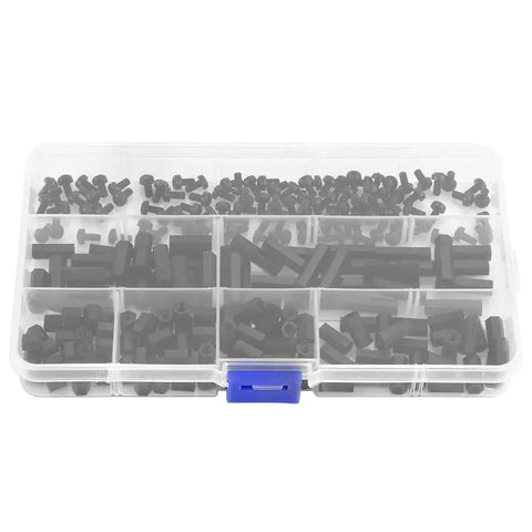 250 Piece Nylon PA66 M2 And M3 Hex Column Standoff Spacer Kit With Male And Female Hardware For DIY Electronics And Nerd Builds Includes Nuts And Screws Four Assorted Sets For Versatile Projects And Efficient Heat Dissipation, plastic organizer case