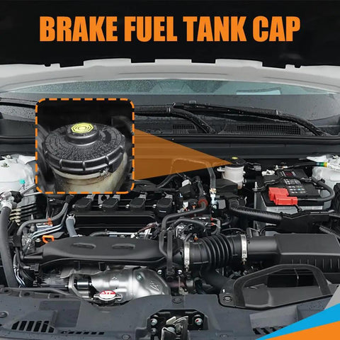 Brake Master Cylinder Cap Replacement For Honda Accord Hybrid, Brake Fluid Reservoir Cap visible in engine bay setup.