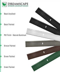 EZ Edge Aluminum Landscape Edging Kit With Four 6 Feet Strips And Twelve Spikes color options