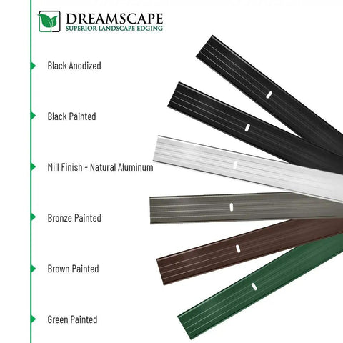 EZ Edge Aluminum Landscape Edging Kit With Four 6 Feet Strips And Twelve Spikes color options