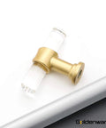 Snazzy Clear Acrylic Cabinet Knobs 20 Pack With Gold Finish For Kitchen Cabinets And Dressers Two Inch Pull Length Single Hole Half Inch Diameter One And One Third Inch Height Zinc Alloy Base Hardware
