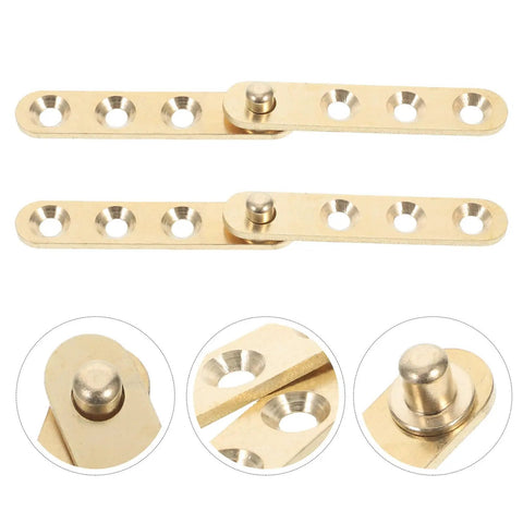 Copper Invisible Door Hinges 2 Pairs 360 Degree Pivot Concealed Hidden Hinges with sleek golden finish and pivot details.