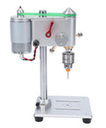 Compact Mini Benchtop Drill Press With Precise Variable Speed Control Up To 8000 Rpm And 0.3-4Mm Jt0 Chuck, silver metal, for jewelry and craft projects.
