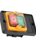 Heavy Duty Push Button Switch 120V 220V 380V 10A On Off Self Locking Button Auto Reset Off, with screw terminals, close-up view