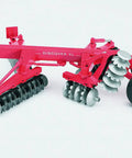 Disc Harrow Tractor Attachment 1:16 Scale Red Farm Equipment Toy For Tractor Models, toy with 54 spinning discs