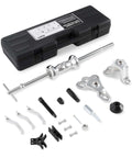 9-Way Internal And External Slide Hammer Puller Set With 5-Lb Hammer for hubs, rear axles, bearings, bushings, seals, and case visible