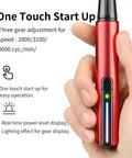 Hand holding Pro Grade High Precision Reciprocating Grinding Pen for Military Models and Resin Kits, 3 speed settings, low noise.
