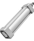Standard Pneumatic Cylinder SC 50-150 With Port Size PT Quarter Inch, 50mm Bore, 150mm Stroke, Double Acting, Single Rod, Silver Finish