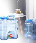 10L BPA Free Camping Water Tank With Faucet for outdoor camping, hiking, car travel, and home emergency use showing ergonomic handle.