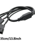 36W 12V PC Fan Power Supply With PWM Speed Controller And Four Way Splitter Cable showing connectors and length