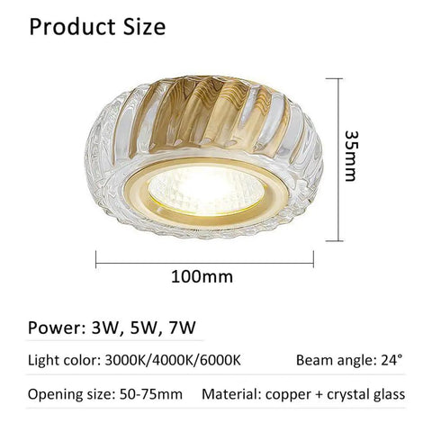 Super Slick 9 Pack Led Recessed Lighting Kit Featuring Heavy Duty Brass Housing And Crisp Crystal Trim For Living Room Hallway No Sweat Install Flat Out Amazing Glow Top Shelf Quality Remodel Ready, showing 100mm diameter light fixture with brass and crystal design.